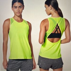 NWT’ Lululemon For The Run Neon Green Athletic, Athleisure Tank Top